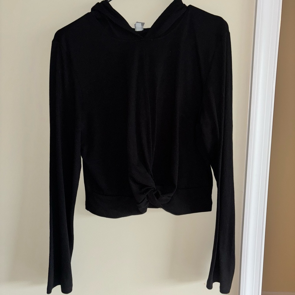 Black crop sweater hoodie size XL